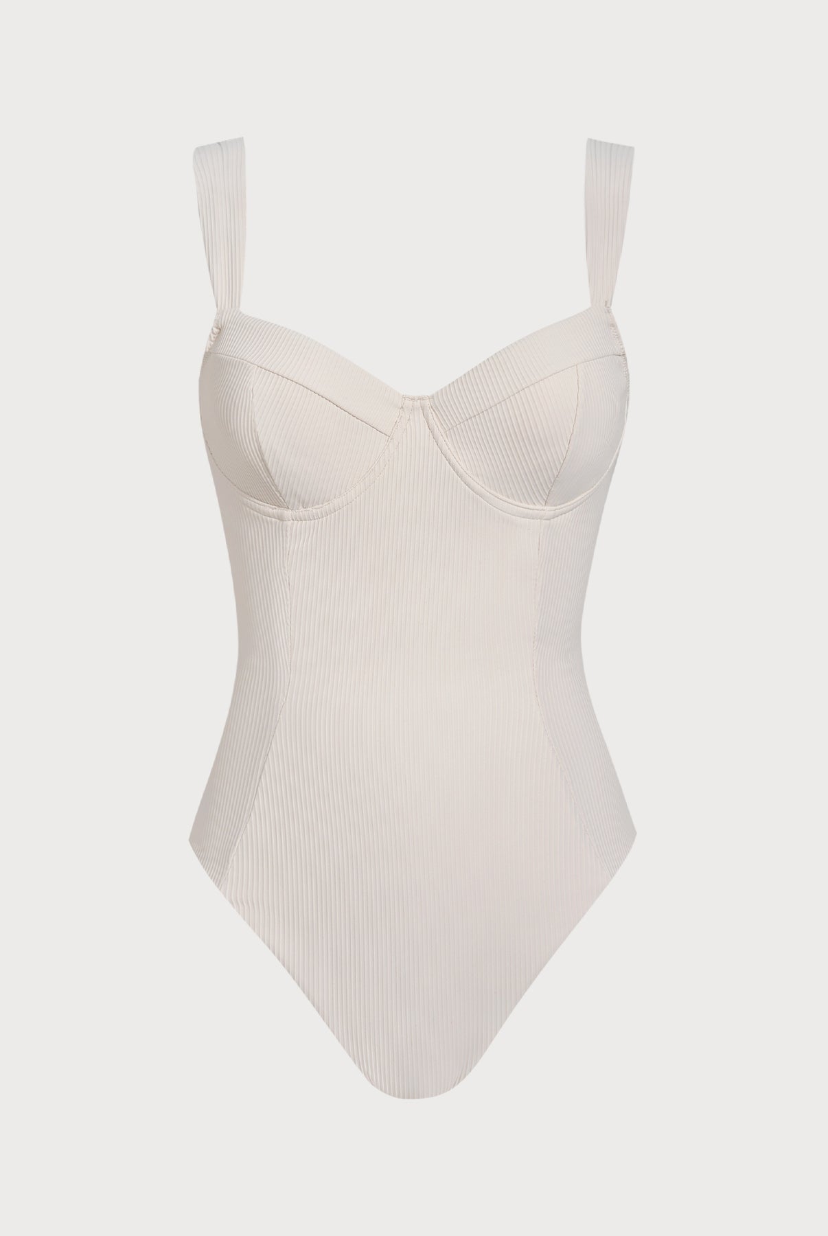 Women Knitted Nylon One Pieces Swimwear White Sustainable One-Pieces - BERLOOK