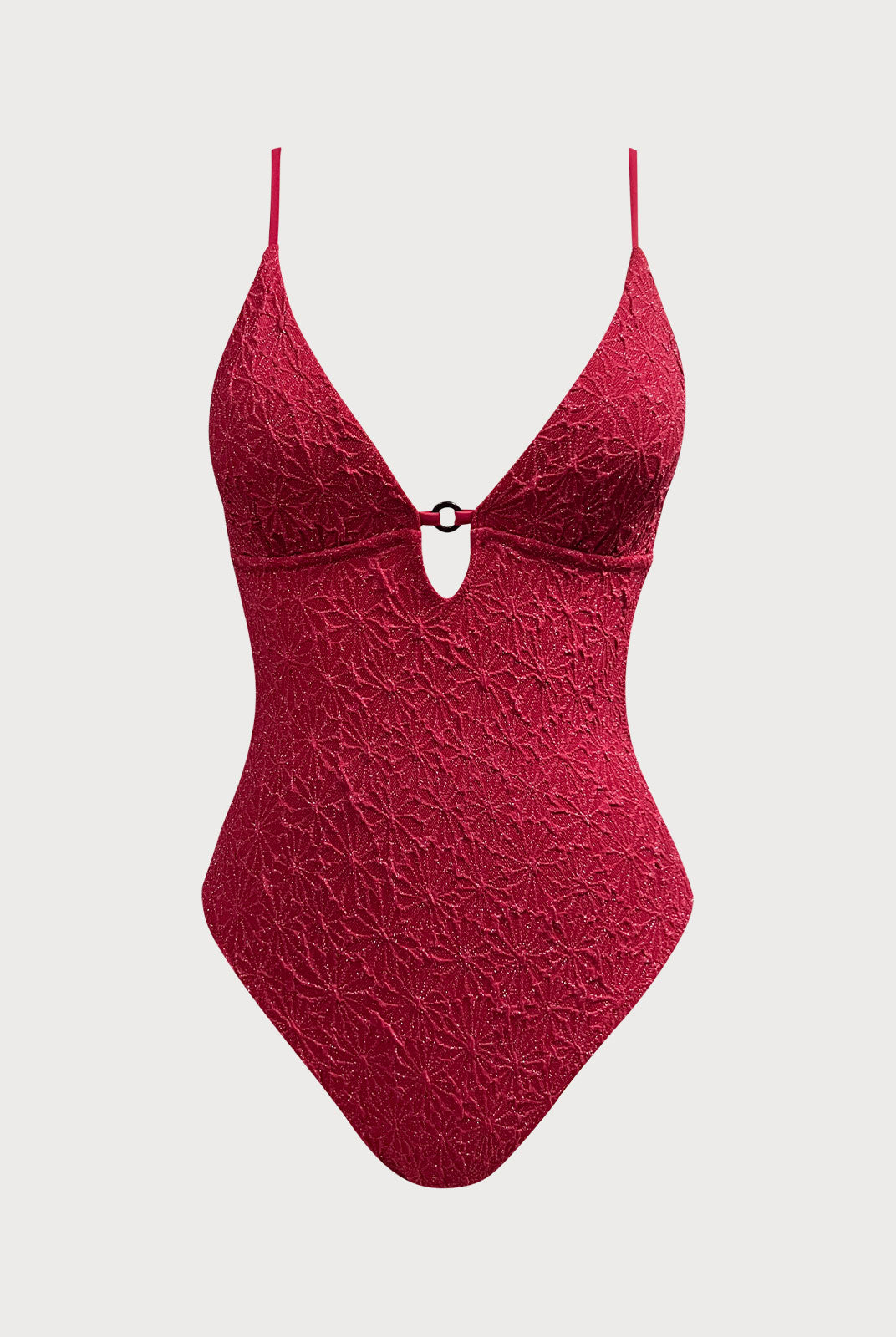 Women Knitted Nylon One Pieces Swimwear Wine Red Sustainable One-Pieces - BERLOOK