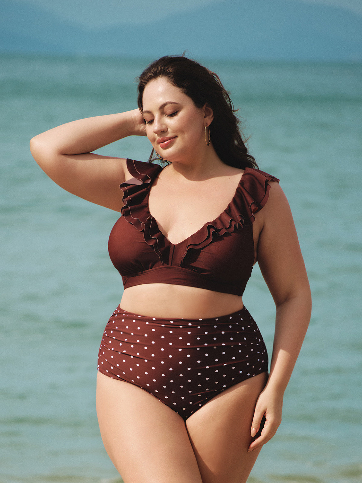 Women Knitted Nylon Prined Bikini Bottoms Sustainable Plus Size Bikinis - BERLOOK