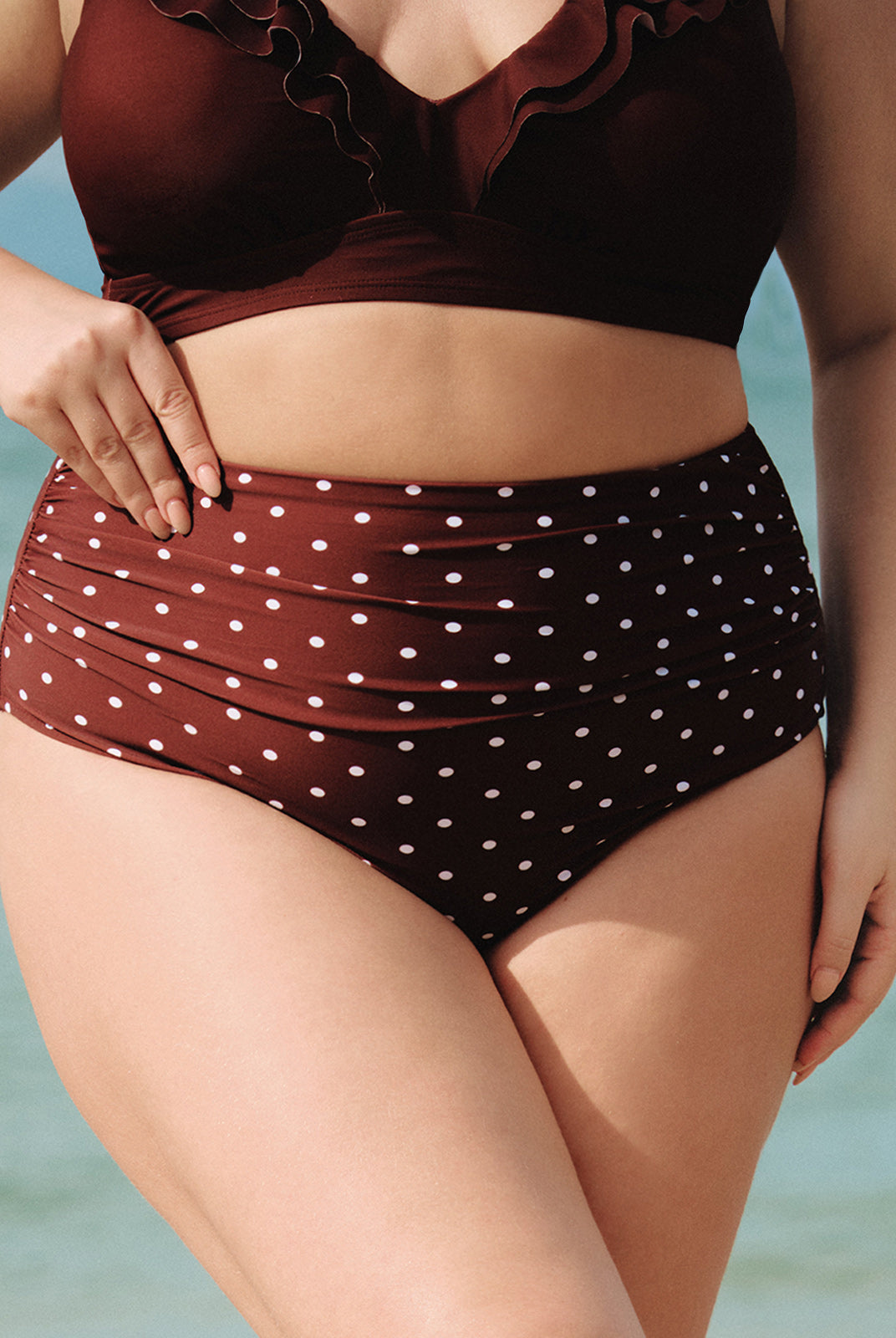 Women Knitted Nylon Prined Bikini Bottoms Sustainable Plus Size Bikinis - BERLOOK