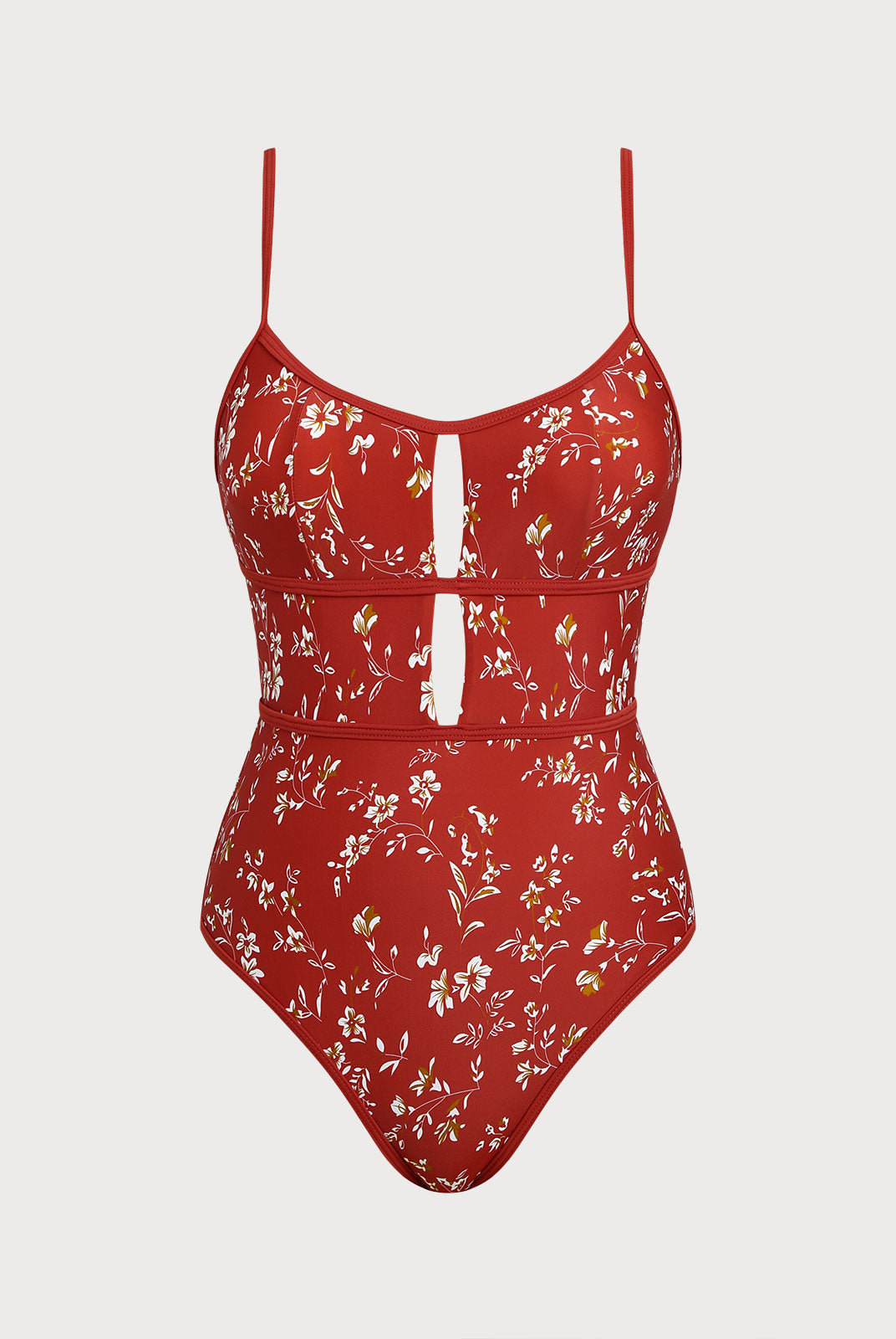 Women Knitted Nylon Printed One Pieces Swimwear Red Sustainable One-Pieces - BERLOOK