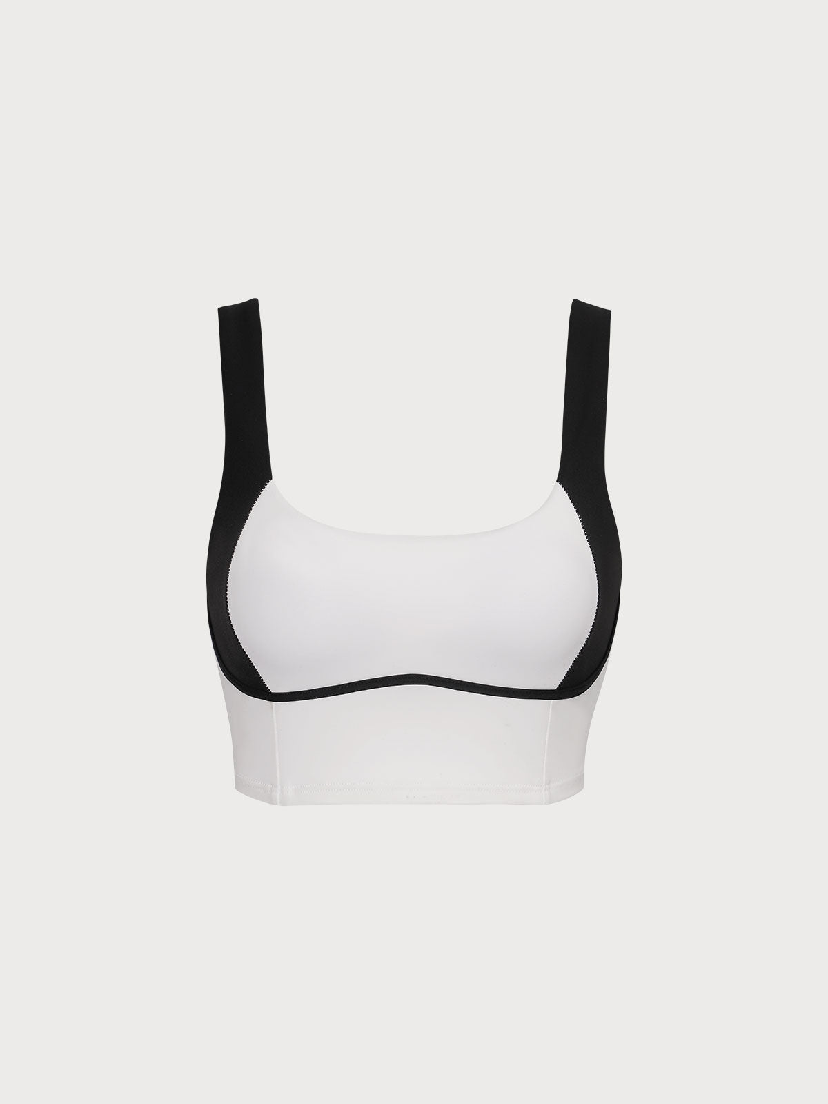 Women Knitted Nylon Spandex blended Yoga Camis White Sustainable Yoga Tops - BERLOOK