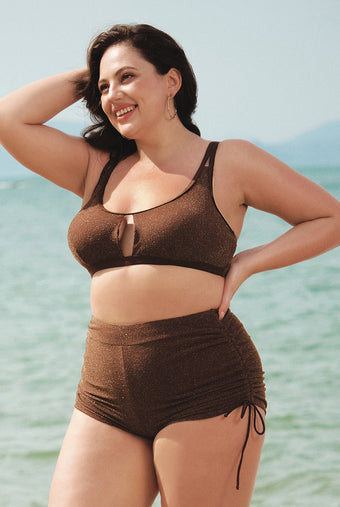 Women Knitted Nylon Tankini Bottoms Sustainable Plus Size Tankinis - BERLOOK