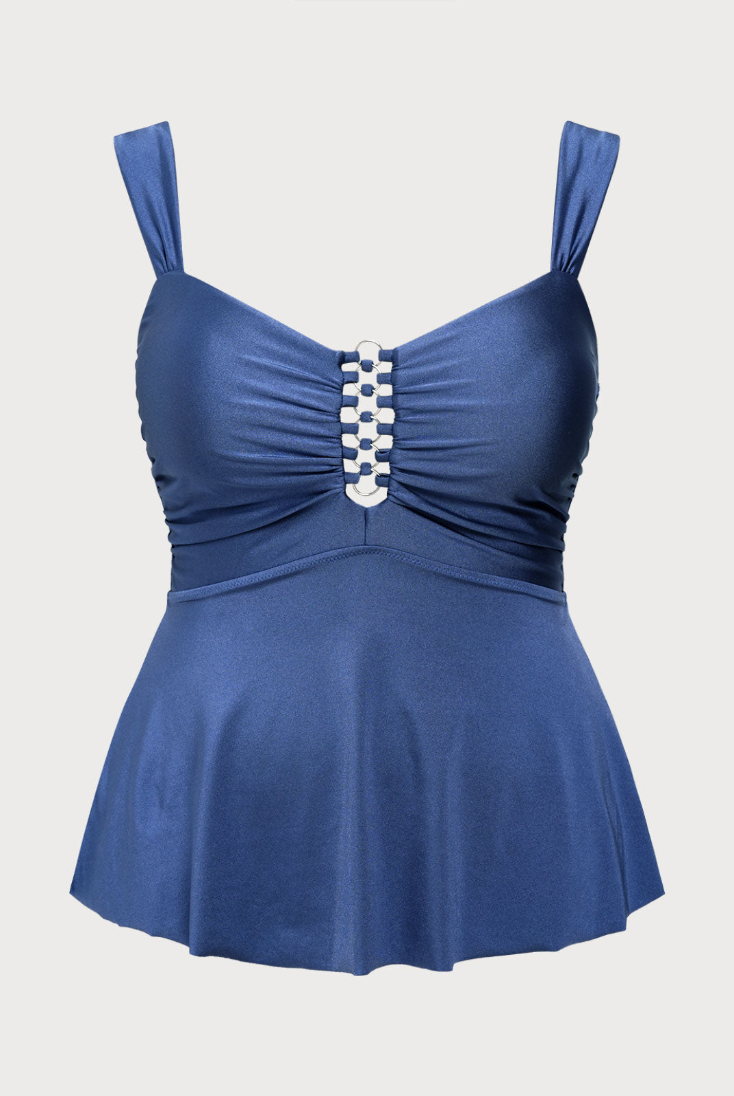 Women Knitted Nylon Tankini Tops Blue Sustainable Plus Size Tankinis - BERLOOK