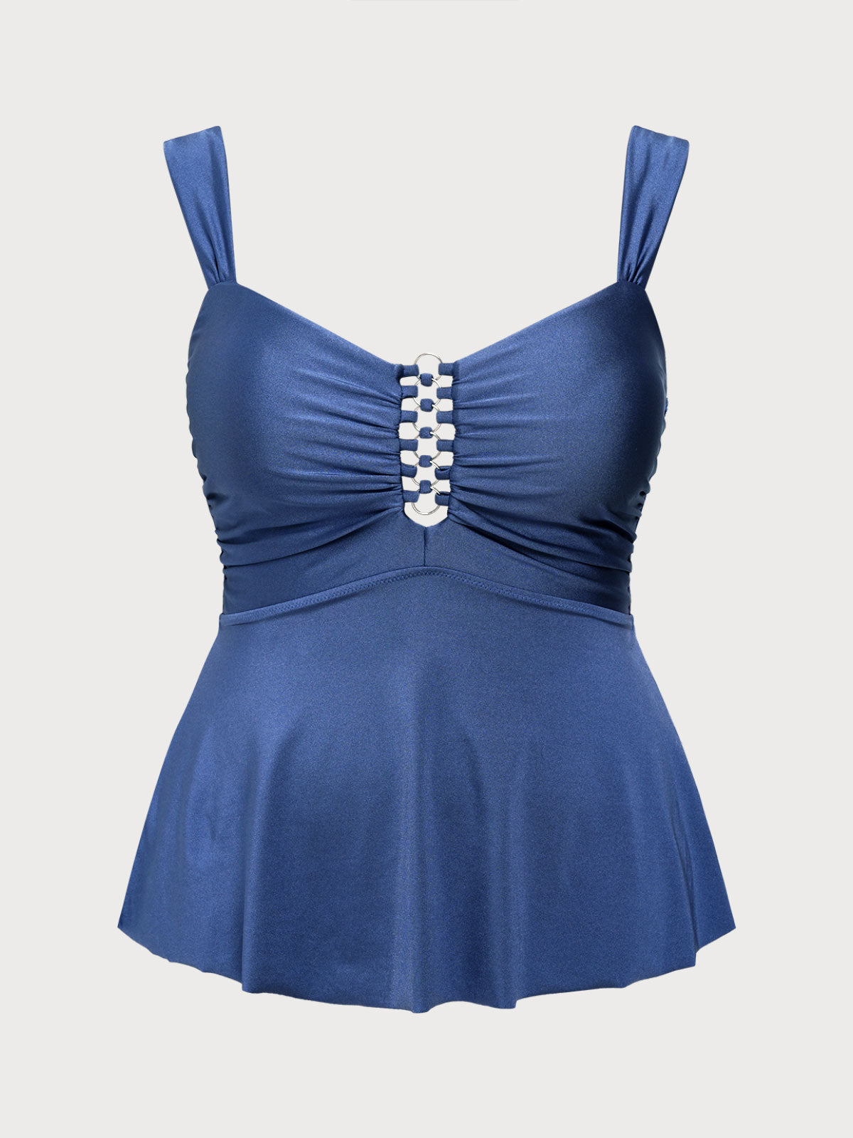 Women Knitted Nylon Tankini Tops Blue Sustainable Plus Size Tankinis - BERLOOK