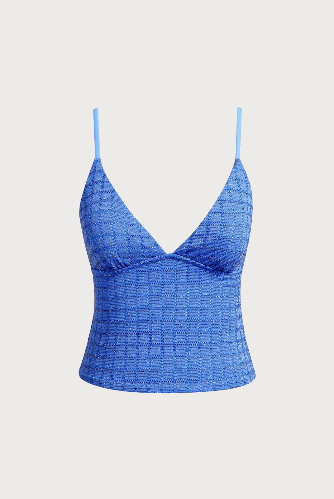 Women Knitted Nylon Tankini Tops Blue Sustainable Tankinis - BERLOOK