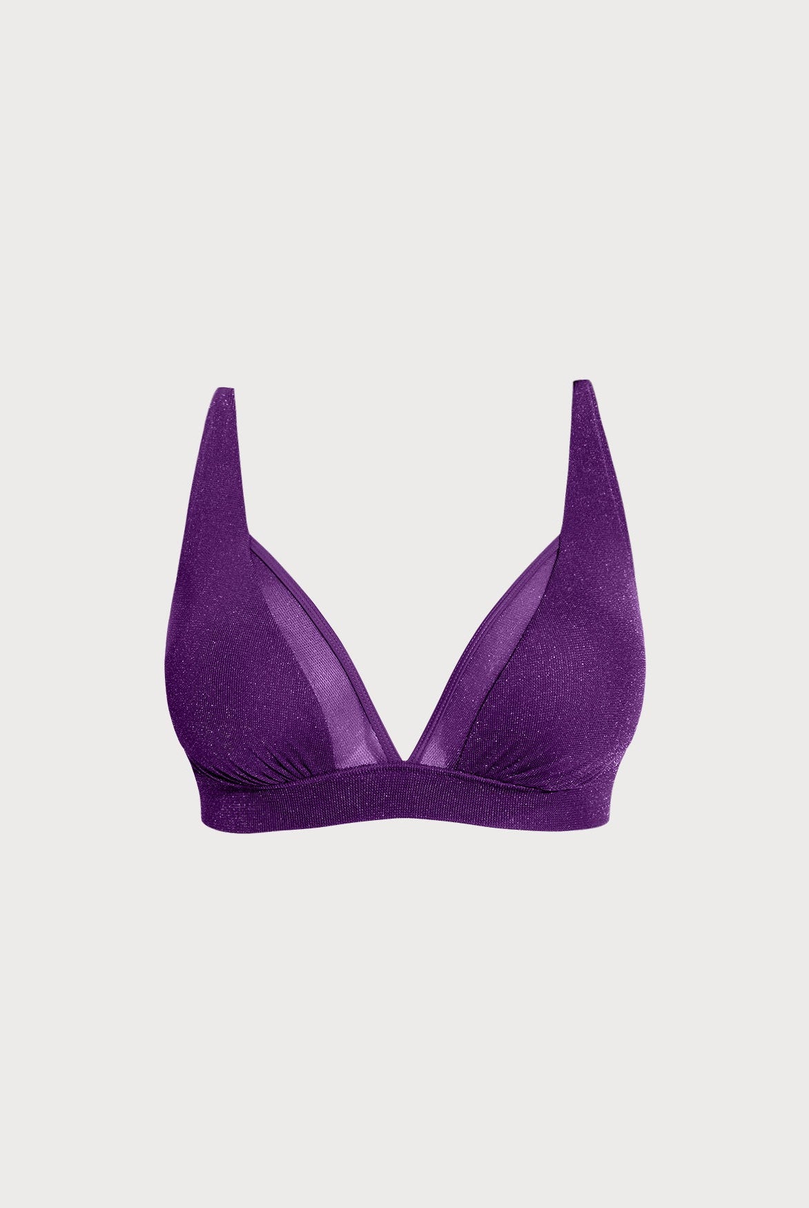 Women Knitted Nylon Tankini Tops Purple Sustainable Plus Size Bikinis - BERLOOK