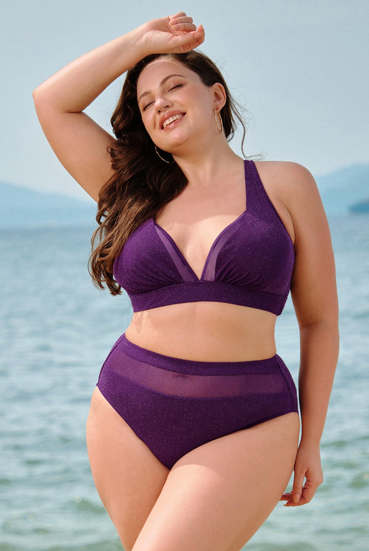 Women Knitted Nylon Tankini Tops Sustainable Plus Size Bikinis - BERLOOK