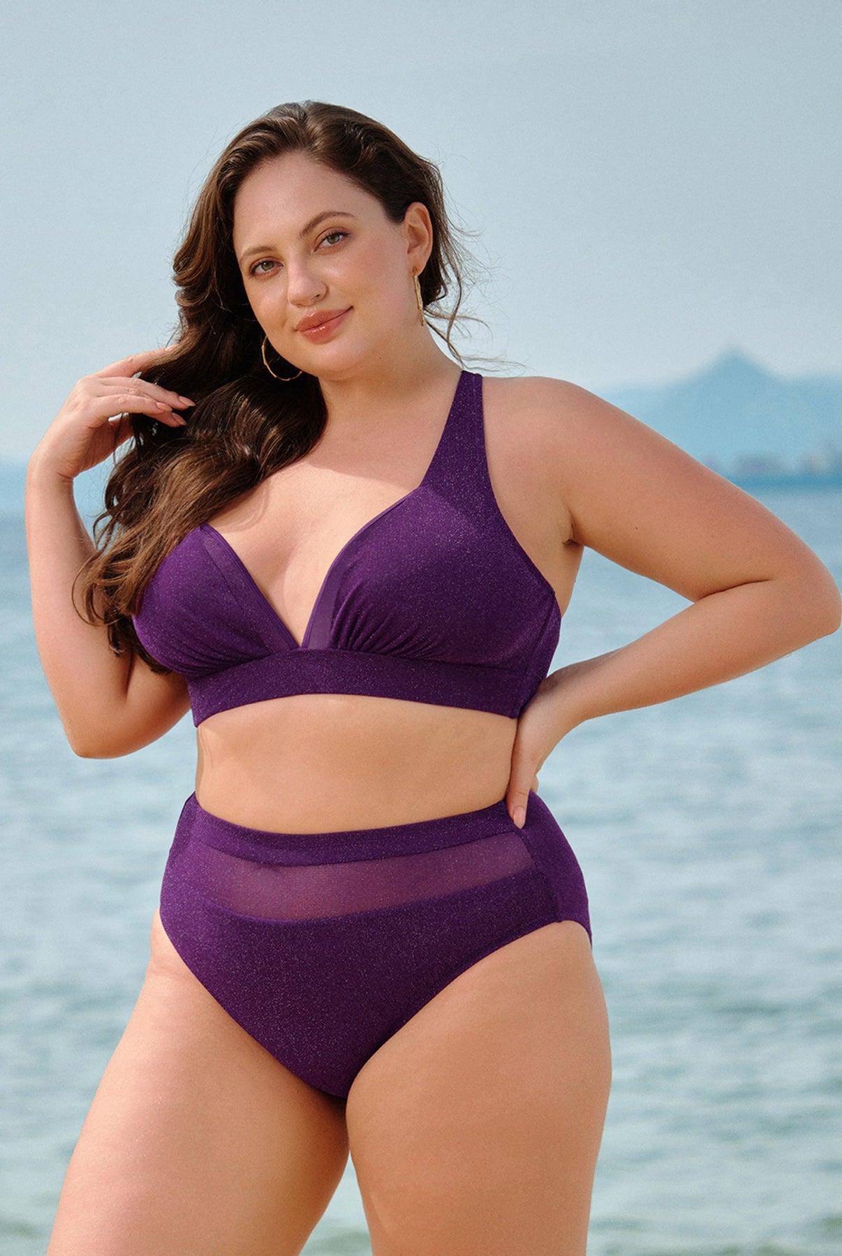 Women Knitted Nylon Tankini Tops Sustainable Plus Size Bikinis - BERLOOK