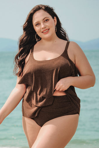 Women Knitted Nylon Tankini Tops Sustainable Plus Size Tankinis - BERLOOK