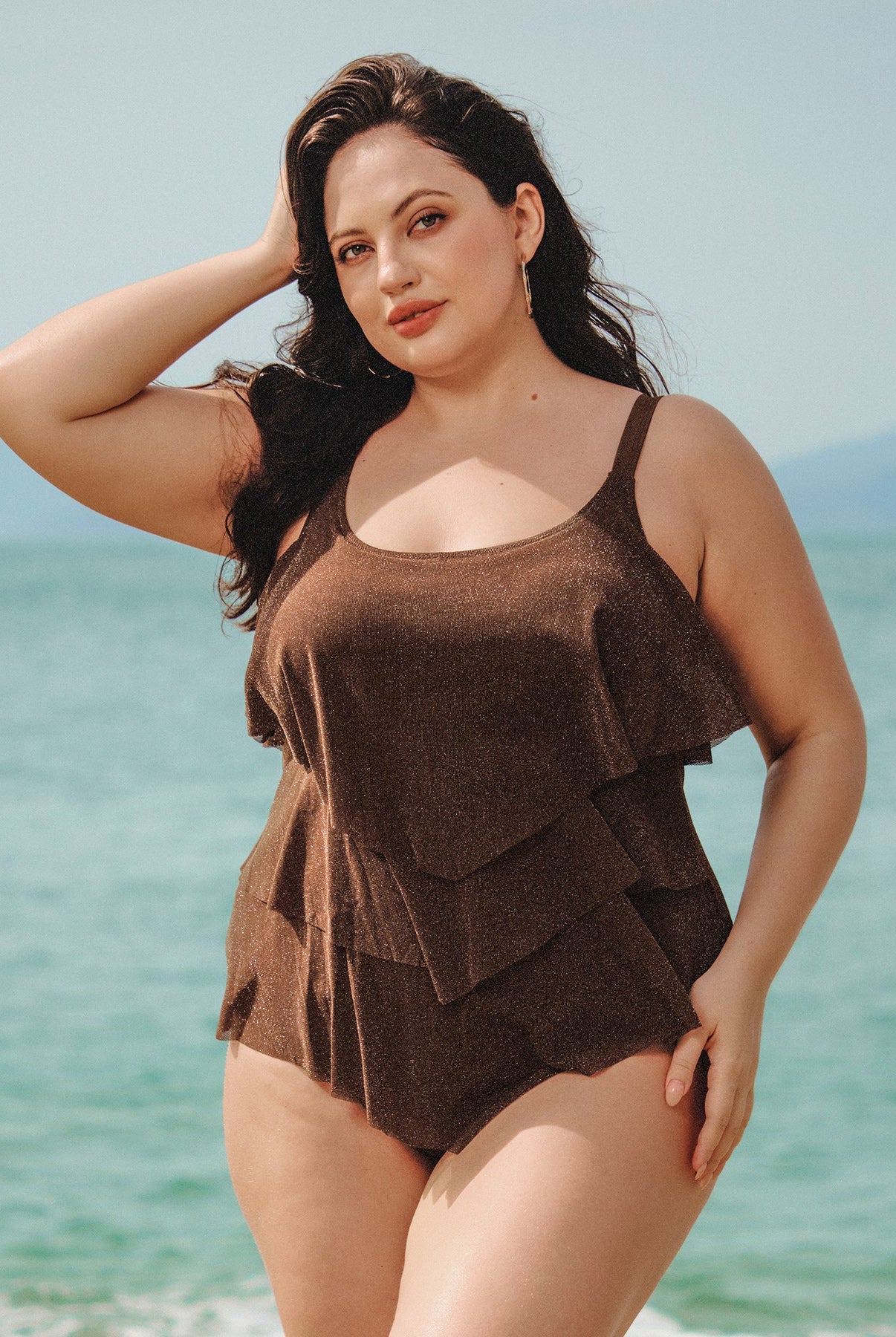 Women Knitted Nylon Tankini Tops Sustainable Plus Size Tankinis - BERLOOK
