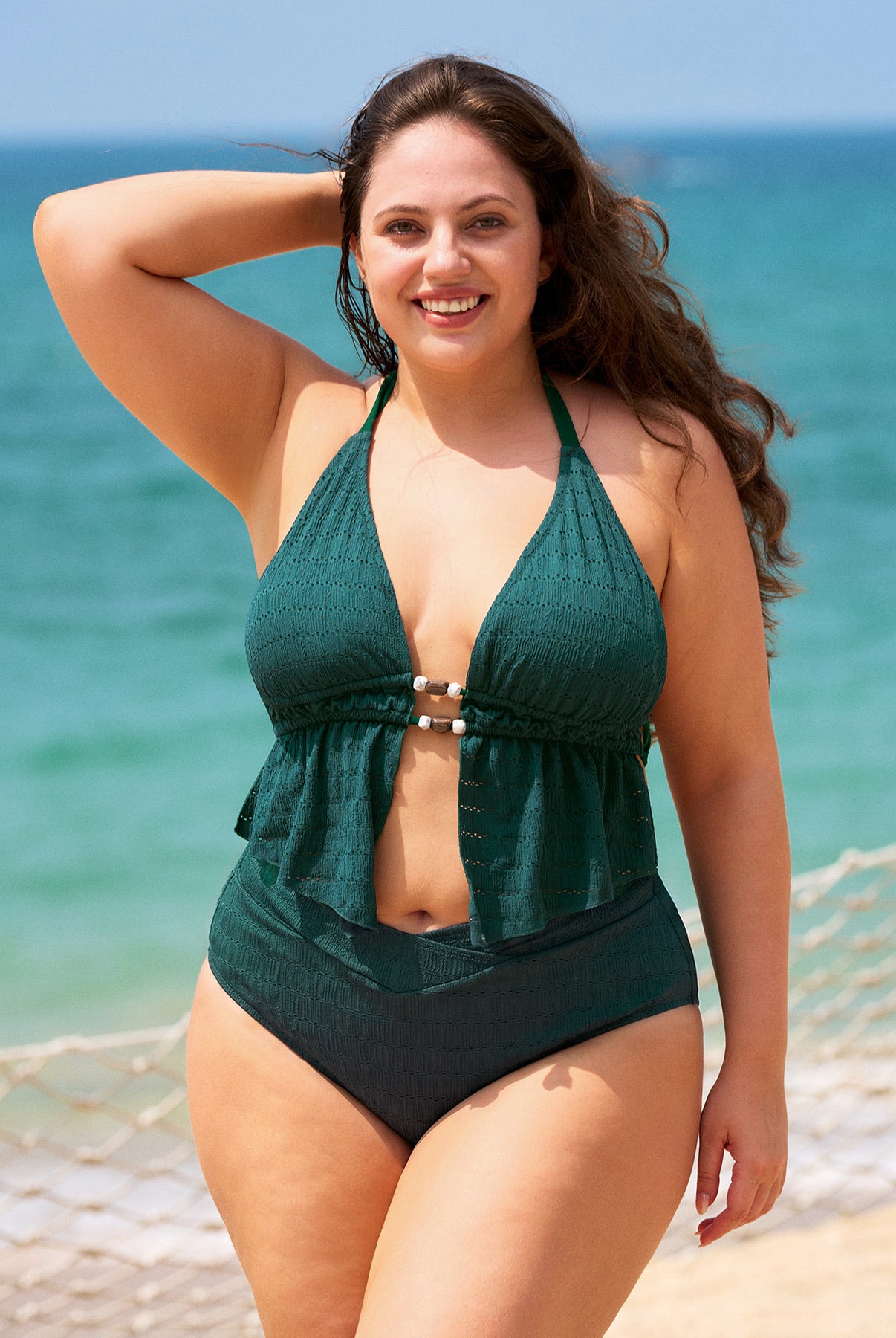 Women Knitted Nylon Tankini Tops Sustainable Plus Size Tankinis - BERLOOK