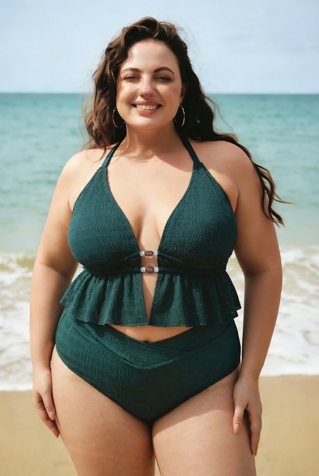 Women Knitted Nylon Tankini Tops Sustainable Plus Size Tankinis - BERLOOK
