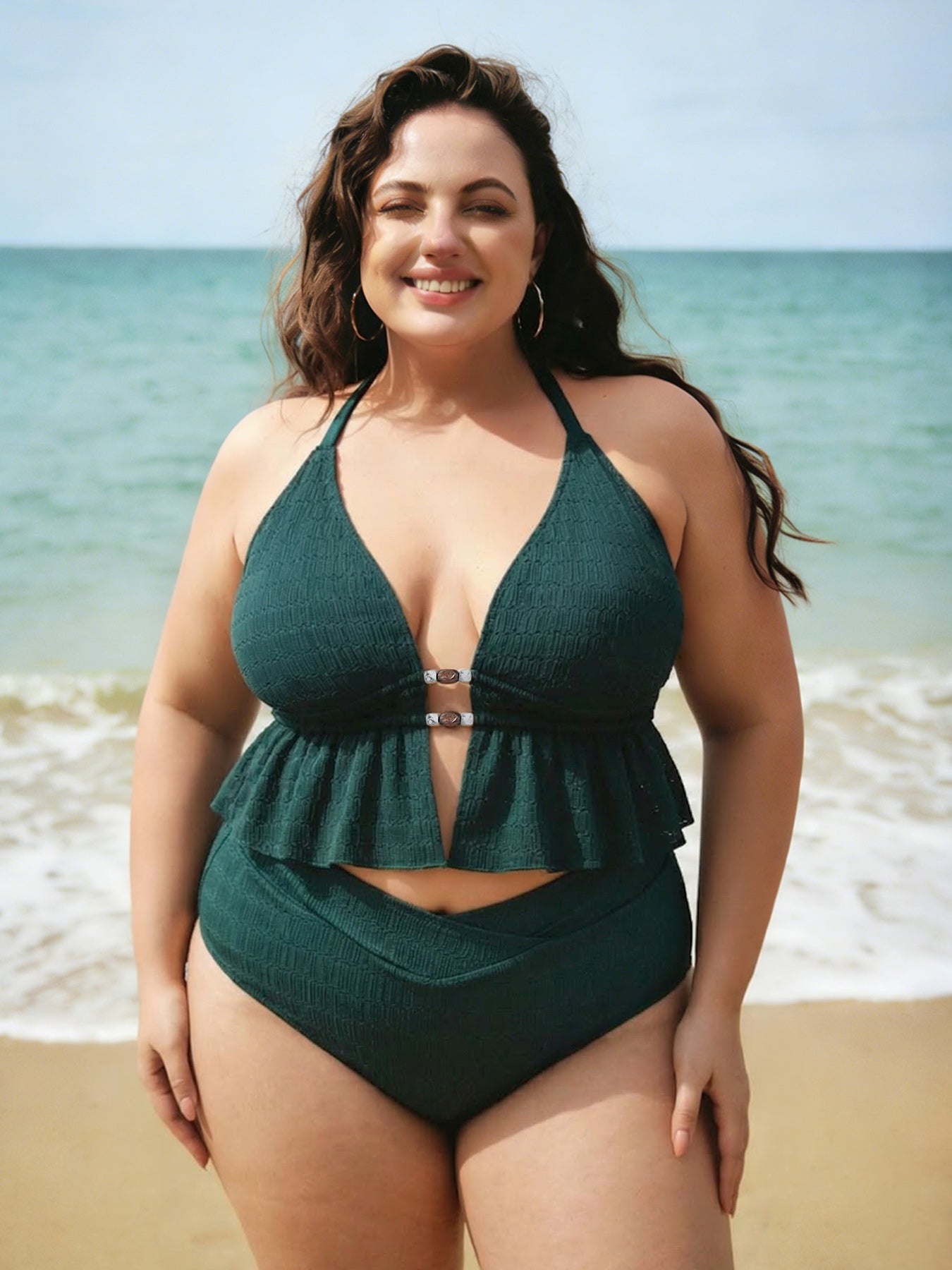 Women Knitted Nylon Tankini Tops Sustainable Plus Size Tankinis - BERLOOK