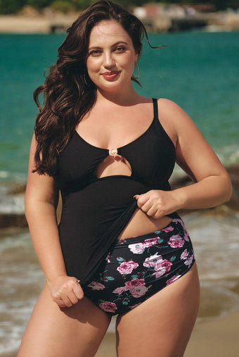 Women Knitted Nylon Tankini Tops 女式针织尼龙坦基 Sustainable Plus Size Tankinis - BERLOOK