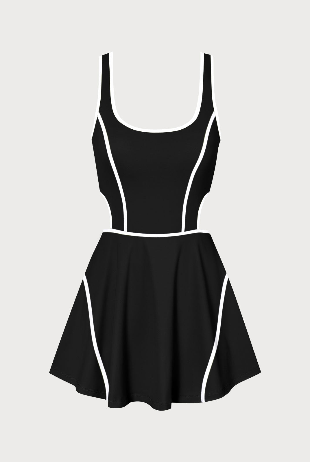 Women Knitted Nylon Yoga Dress Black Sustainable Yoga Dresses&Yoga Jumpsuit - BERLOOK