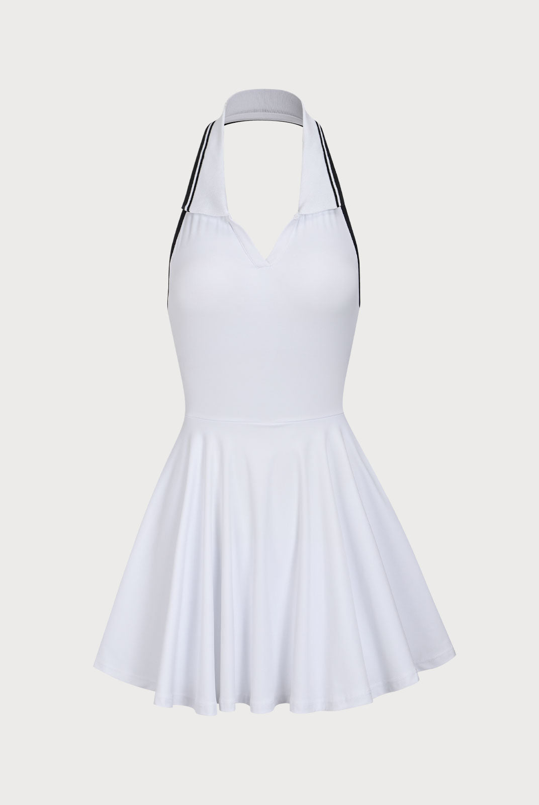 Women Knitted Nylon Yoga Dresses White Sustainable Yoga Dresses&Yoga Jumpsuit - BERLOOK