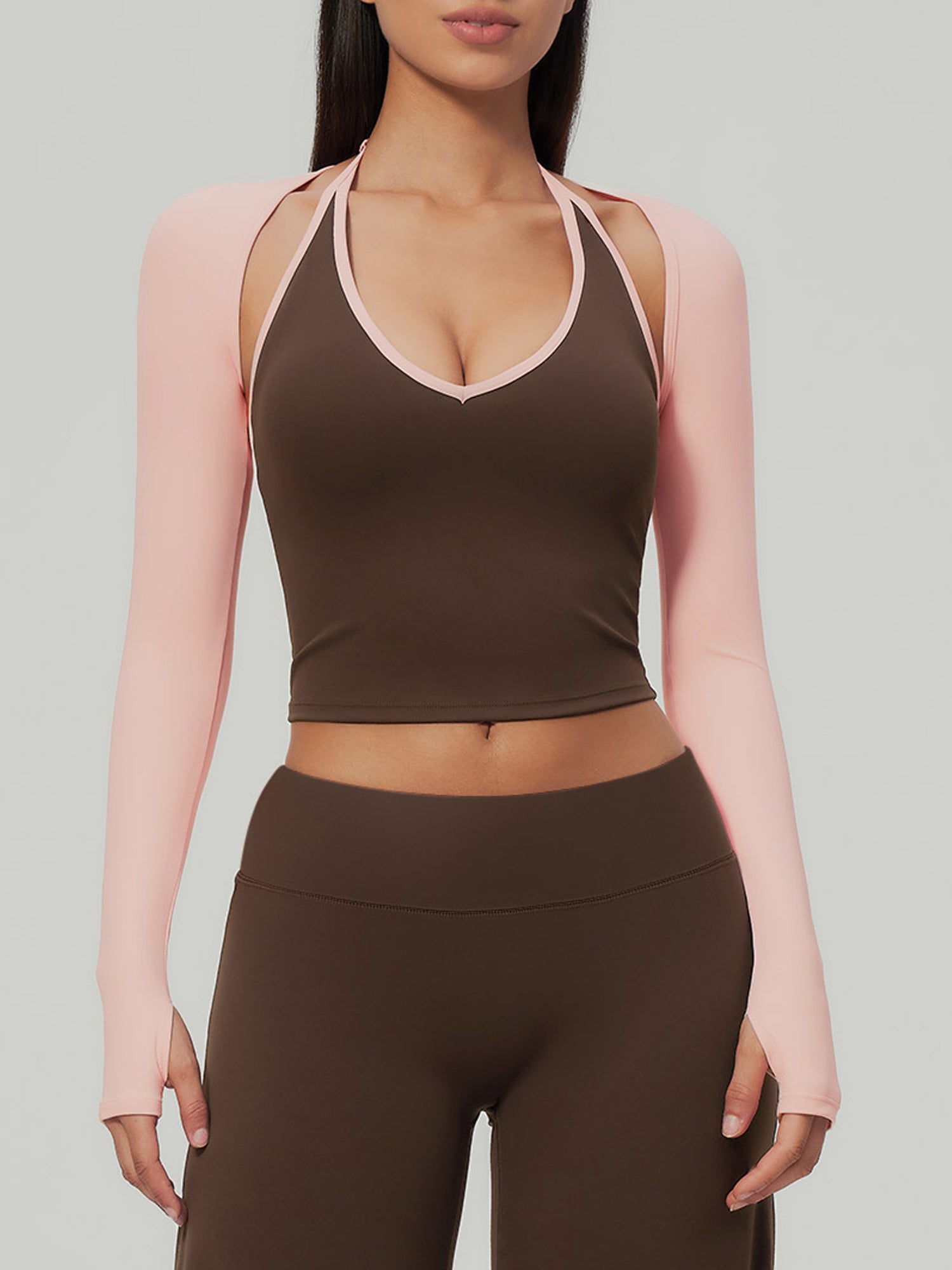 Women Knitted Nylon Yoga Jackets Pink Sustainable - BERLOOK