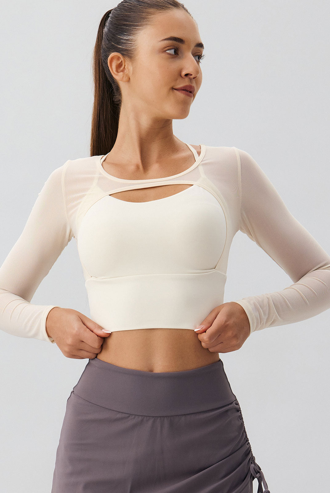 Women Knitted Nylon Yoga Long Sleeve Tops Sustainable Yoga Tops - BERLOOK