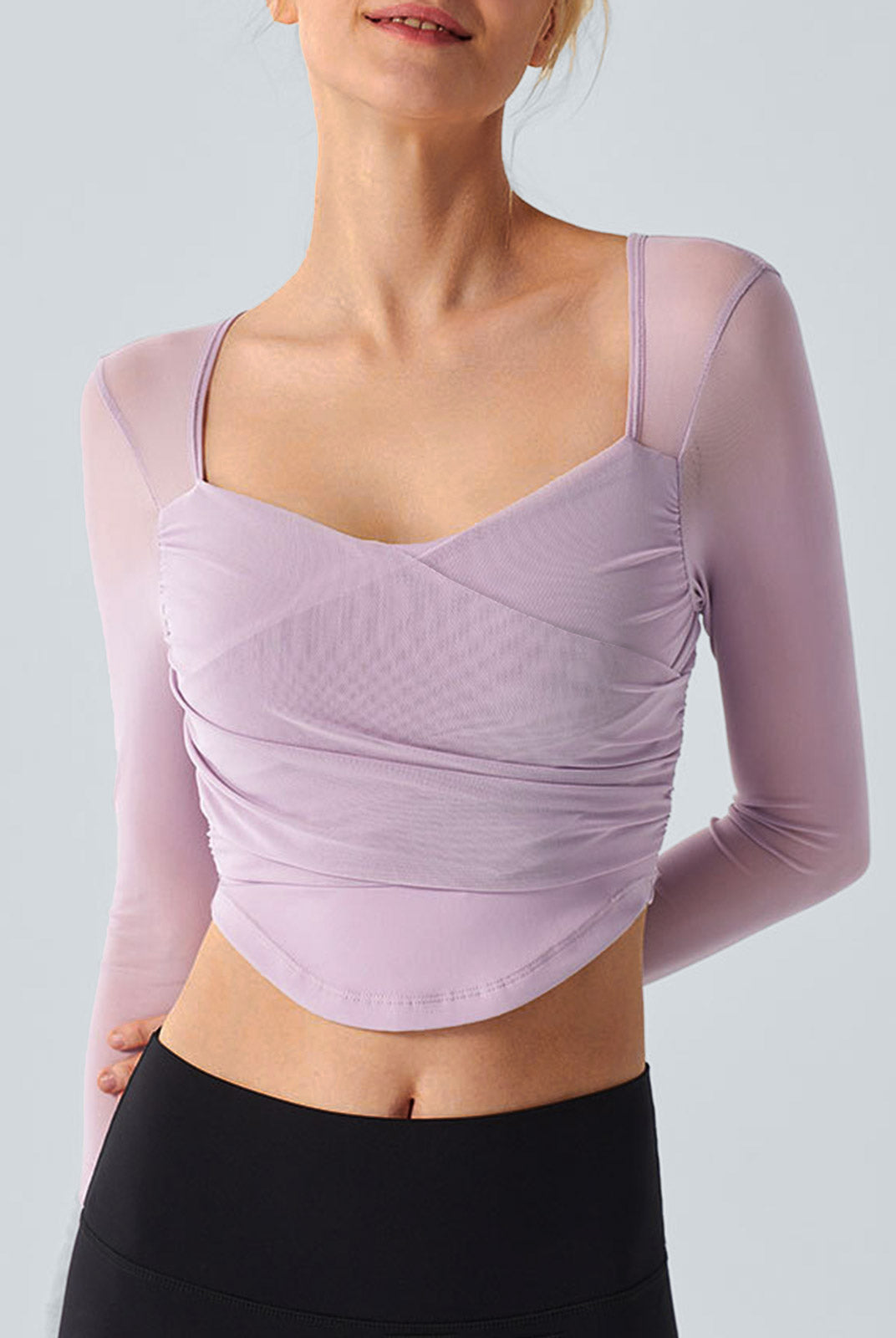 Women Knitted Nylon Yoga Long Sleeve Tops Sustainable Yoga Tops - BERLOOK