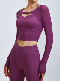 Women Knitted Nylon Yoga Long Sleeve Tops Sustainable Yoga Tops - BERLOOK