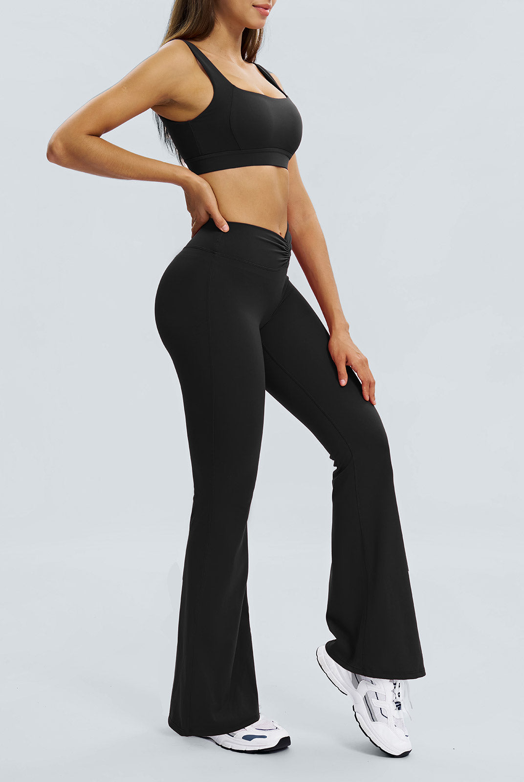 Women Knitted Nylon Yoga Pants Sustainable Yoga Bottoms - BERLOOK