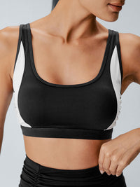 Women Knitted Nylon Yoga Sports Bras Black Sustainable Yoga Tops - BERLOOK