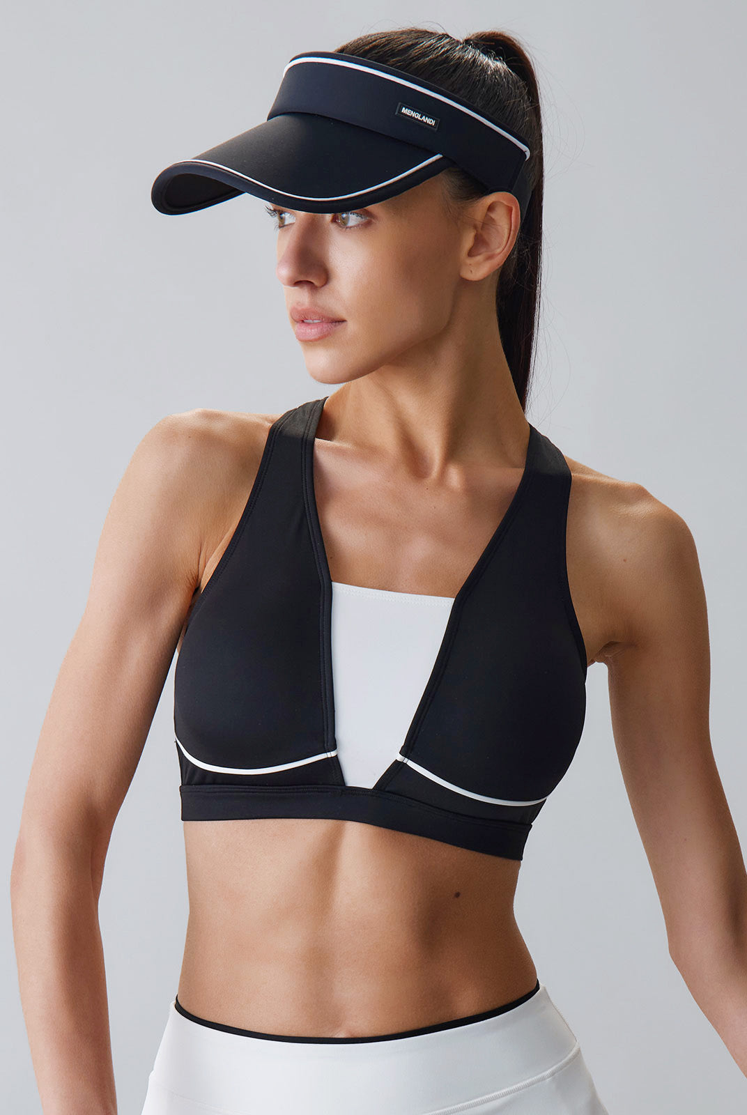 Women Knitted Nylon Yoga Sports Bras Black Sustainable Yoga Tops - BERLOOK