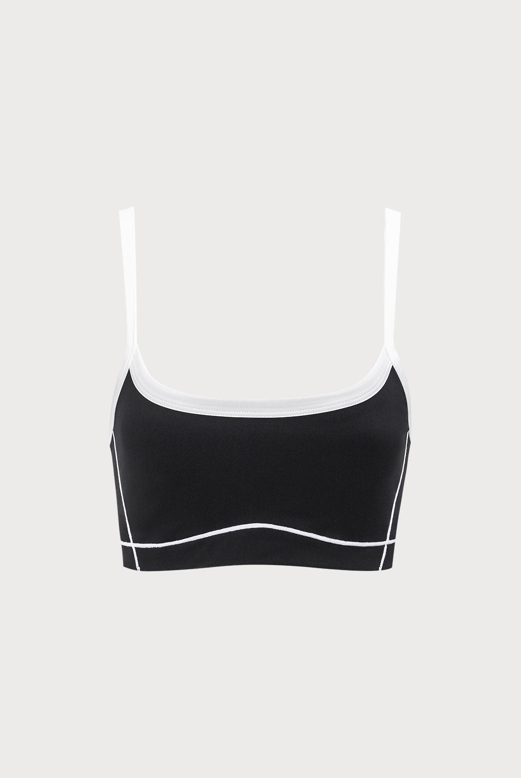 Women Knitted Nylon Yoga Sports Bras Black Sustainable Yoga Tops - BERLOOK