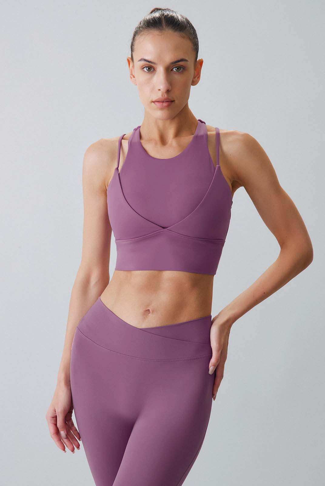 Women Knitted Nylon Yoga Sports Bras Sustainable Yoga Tops - BERLOOK