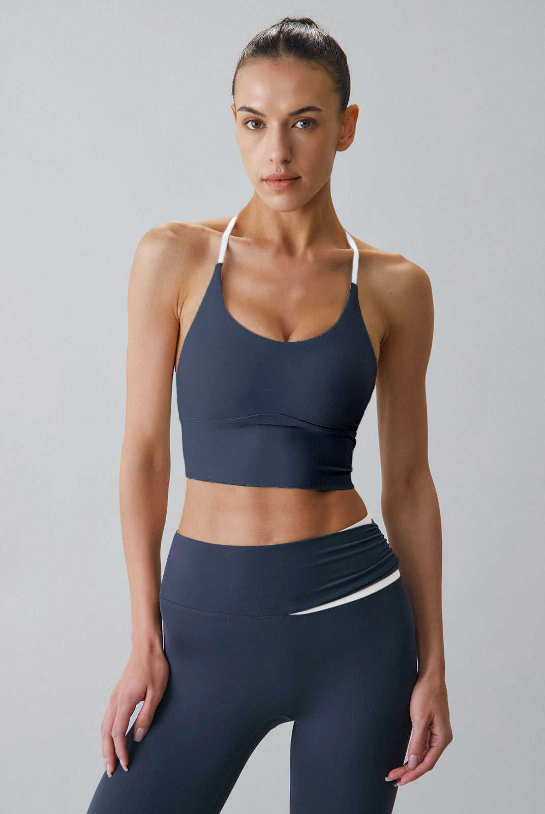 Women Knitted Nylon Yoga Sports Bras Sustainable Yoga Tops - BERLOOK