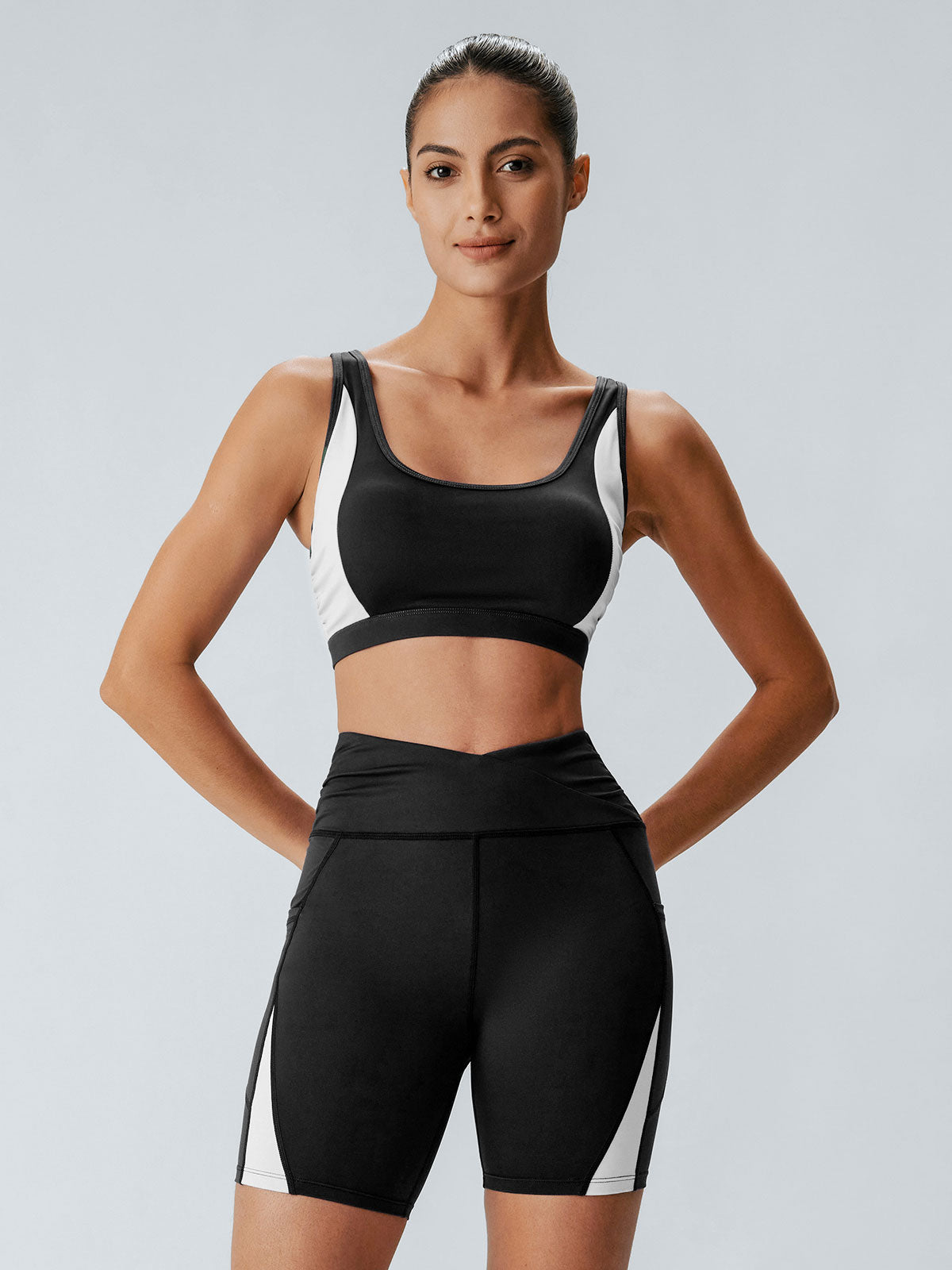 Women Knitted Nylon Yoga Sports Bras Sustainable Yoga Tops - BERLOOK