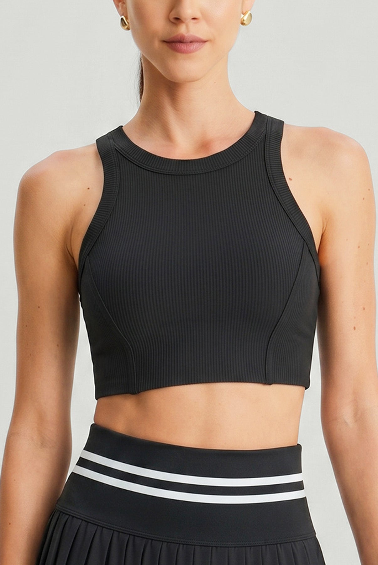Women Knitted Nylon Yoga Sports Bras Sustainable Yoga Tops - BERLOOK