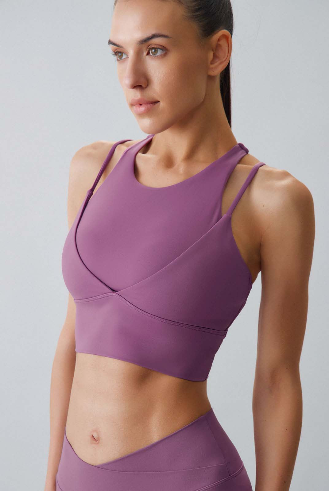 Women Knitted Nylon Yoga Sports Bras Sustainable Yoga Tops - BERLOOK