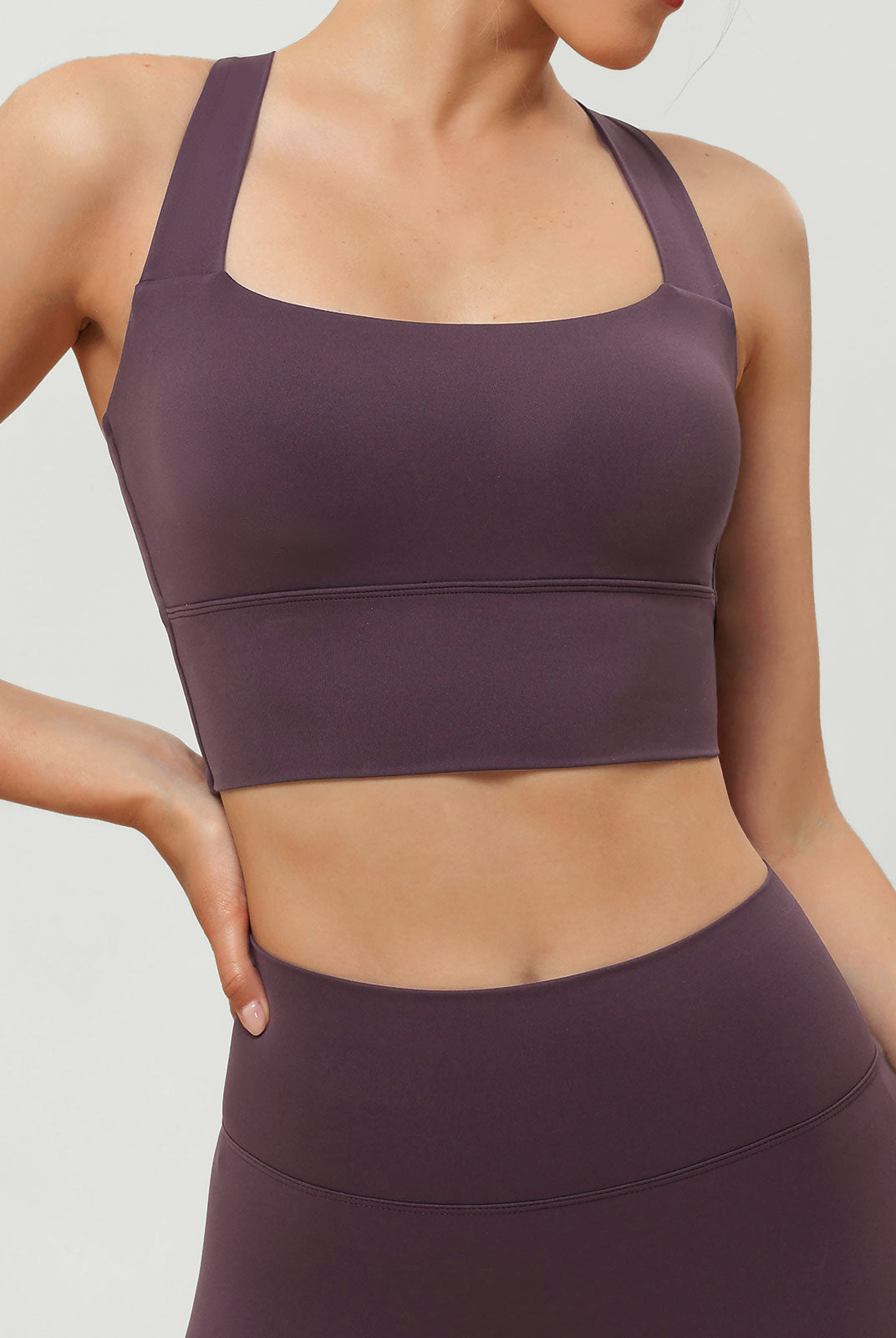 Women Knitted Nylon Yoga Sports Bras Sustainable Yoga Tops - BERLOOK