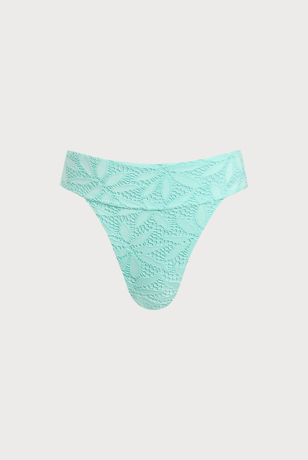 Women Knitted Polyester Bikini Bottoms Cyan Sustainable Bikinis - BERLOOK