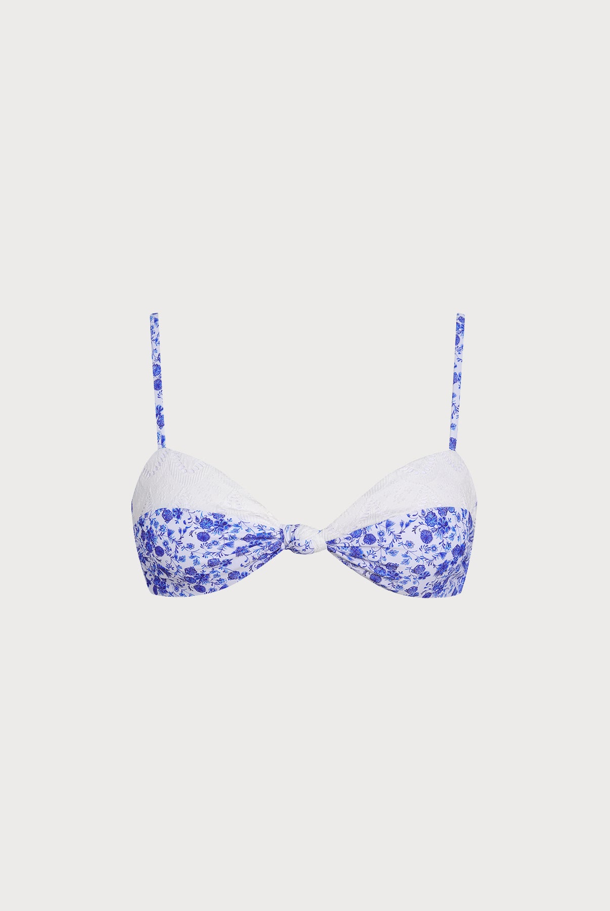 Women Knitted Polyester Bikini Tops Blue Sustainable Bikinis - BERLOOK
