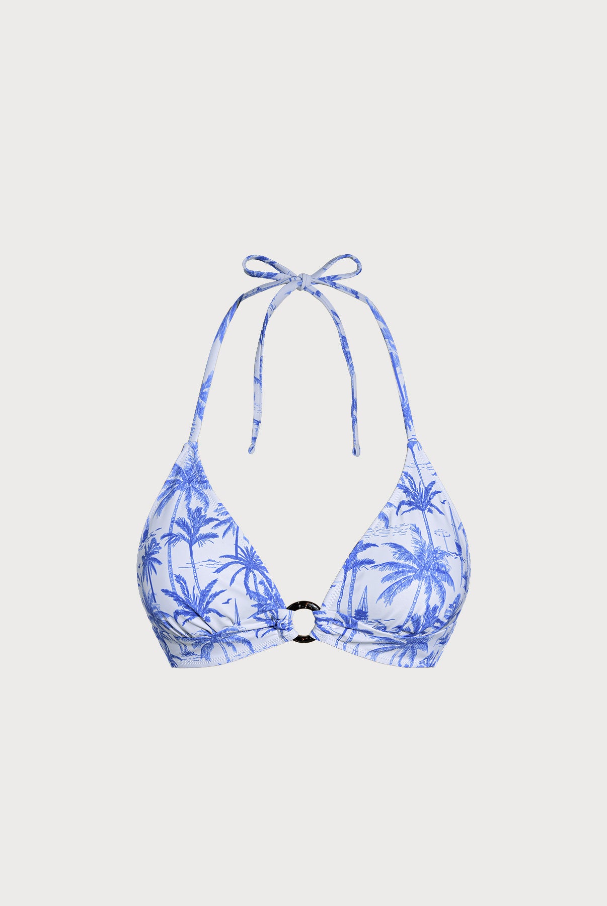 Women Knitted Polyester Bikini Tops Blue Sustainable Bikinis - BERLOOK
