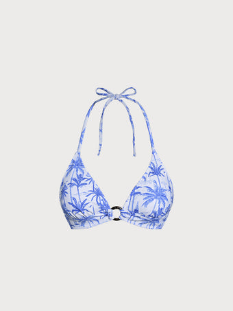 Women Knitted Polyester Bikini Tops Blue Sustainable Bikinis - BERLOOK