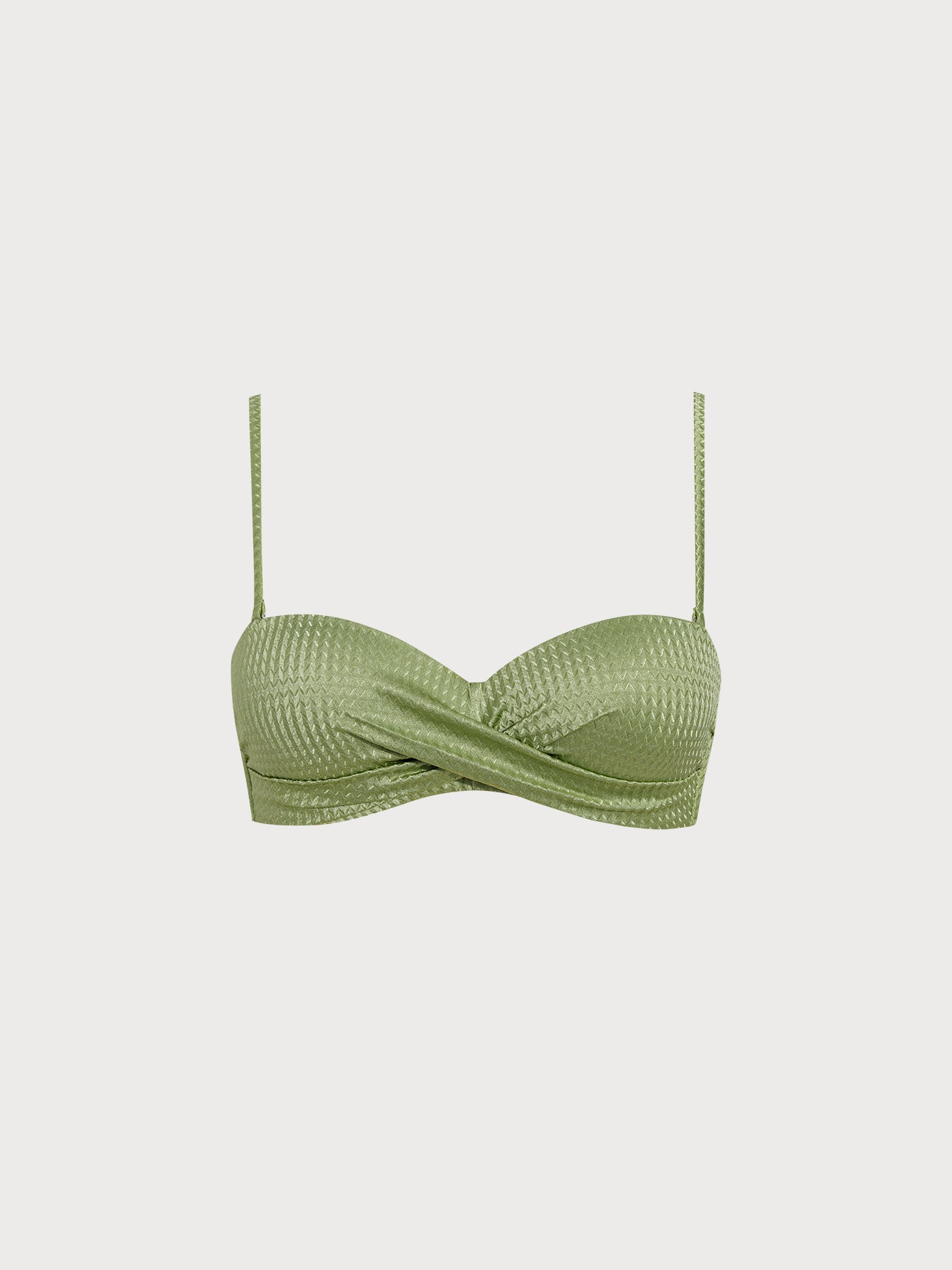 Women Knitted Polyester Bikini Tops Green Sustainable Bikinis - BERLOOK