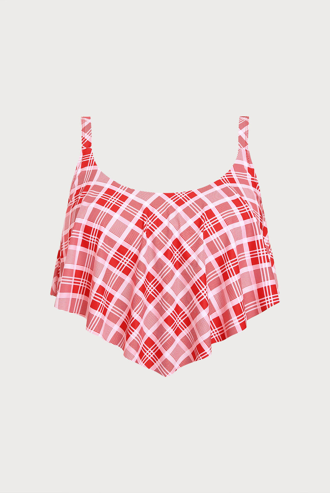 Women Knitted Polyester Bikini Tops Red Sustainable Plus Size Tankinis - BERLOOK