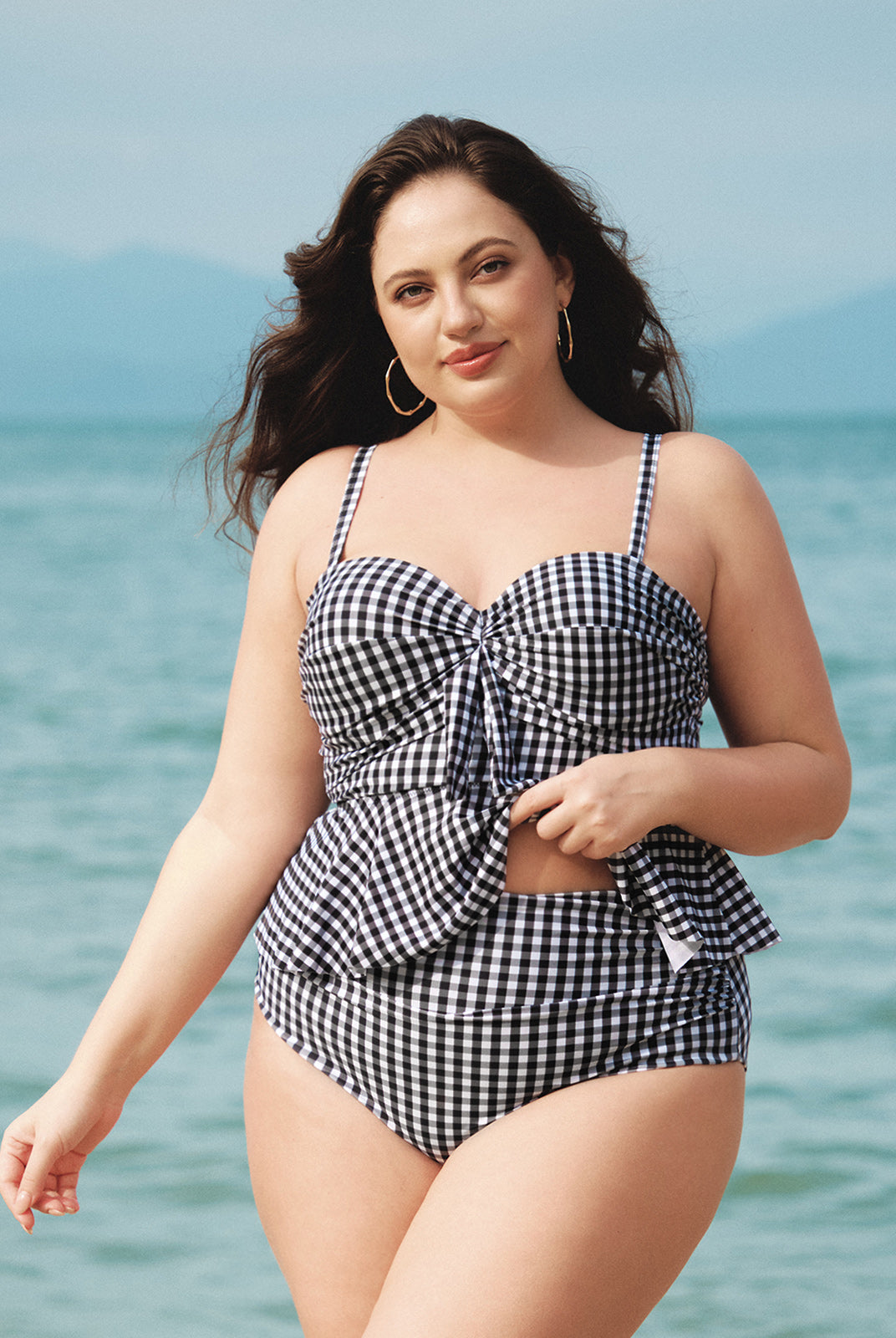 Women Knitted Polyester Bikini Tops Sustainable Plus Size Tankinis - BERLOOK