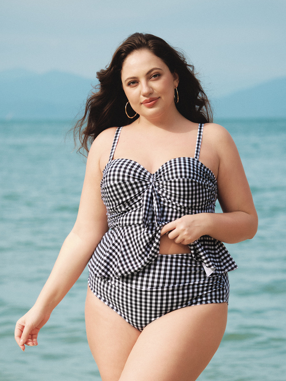 Women Knitted Polyester Bikini Tops Sustainable Plus Size Tankinis - BERLOOK