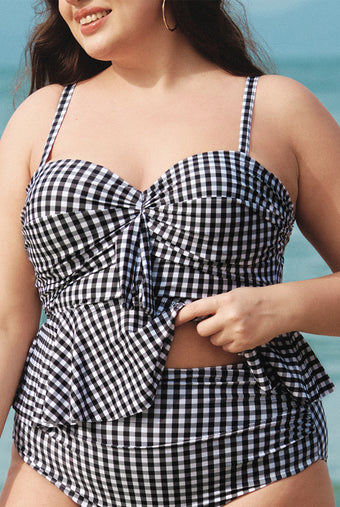 Women Knitted Polyester Bikini Tops Sustainable Plus Size Tankinis - BERLOOK