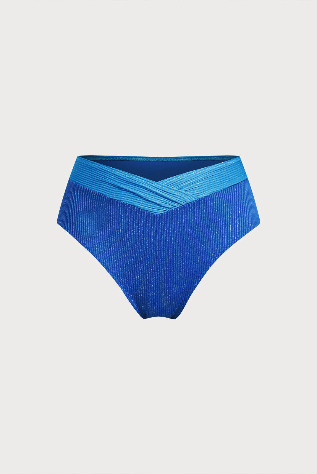 Women Knitted Polyester Blended Bikini Bottoms Blue Sustainable Plus Size Bikinis - BERLOOK