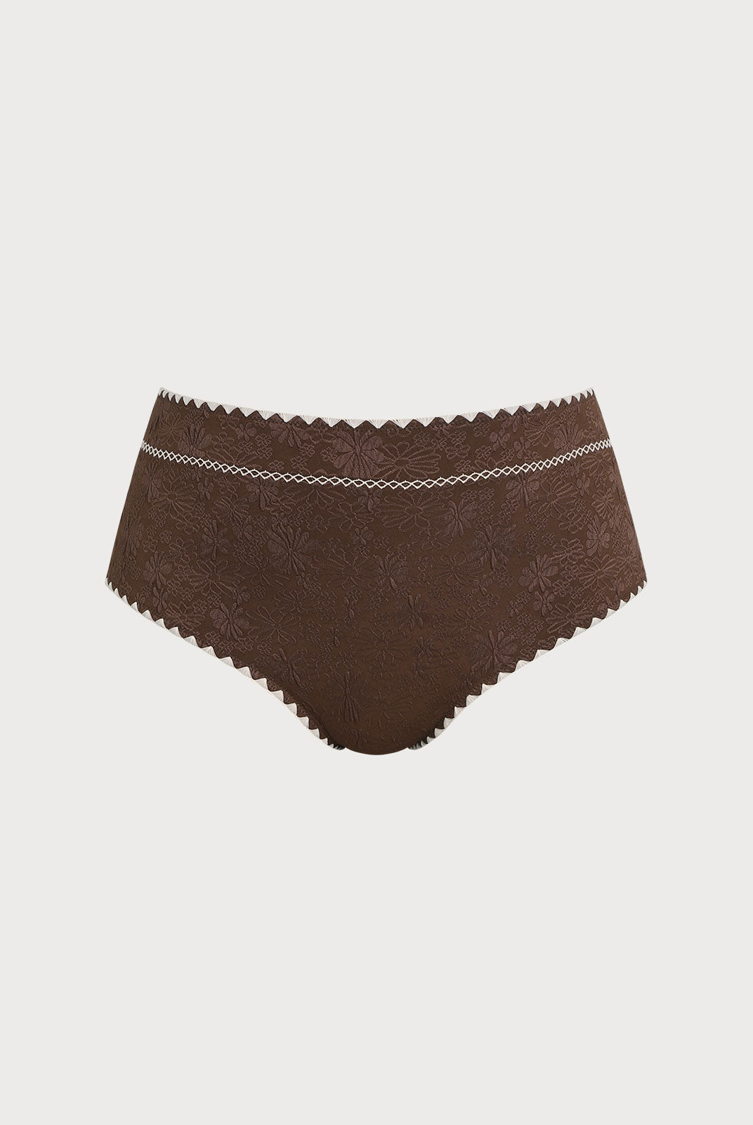 Women Knitted Polyester Blended Bikini Bottoms Dark Coffee Sustainable Plus Size Bikinis - BERLOOK