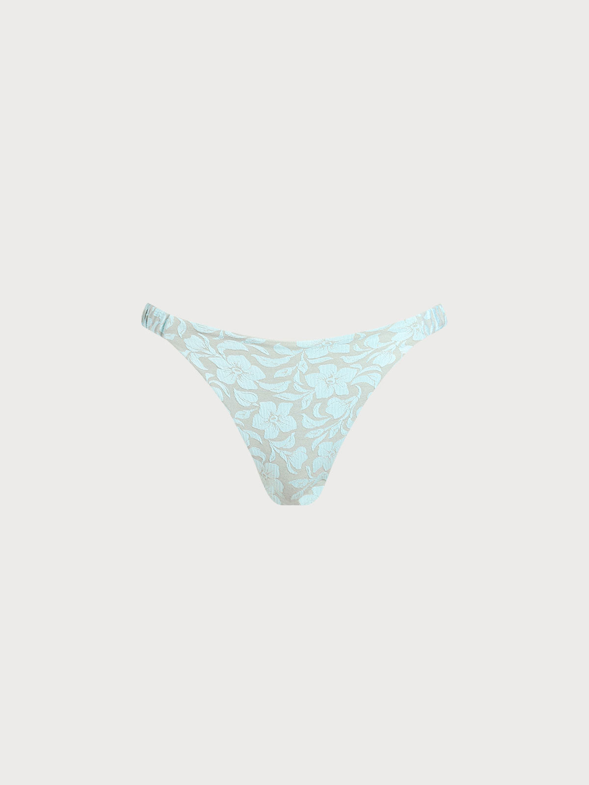 Women Knitted Polyester Blended Bikini Bottoms Light Blue Sustainable Bikinis - BERLOOK