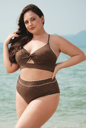 Women Knitted Polyester Blended Bikini Bottoms Sustainable Plus Size Bikinis - BERLOOK