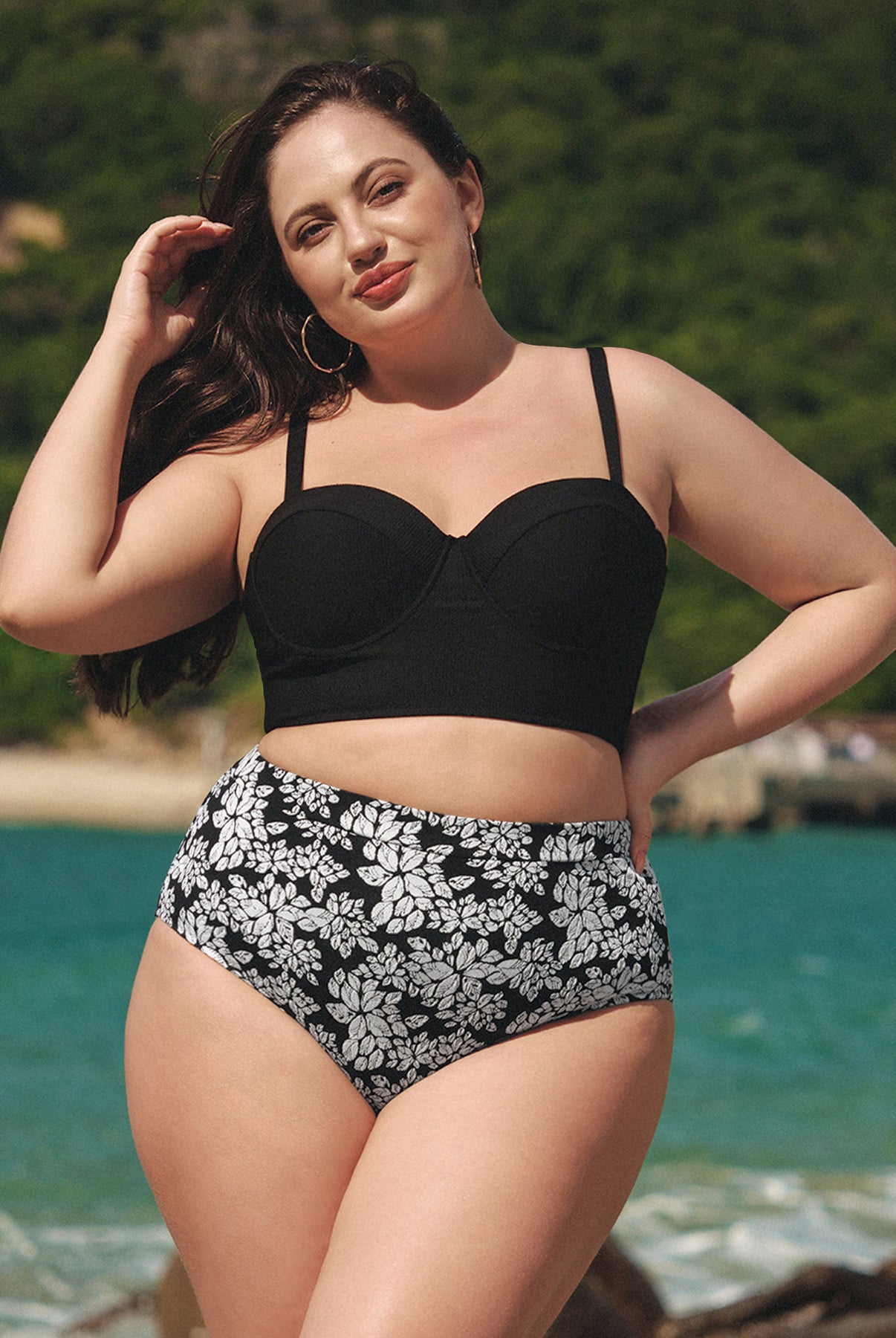 Women Knitted Polyester Blended Bikini Bottoms Sustainable Plus Size Bikinis - BERLOOK