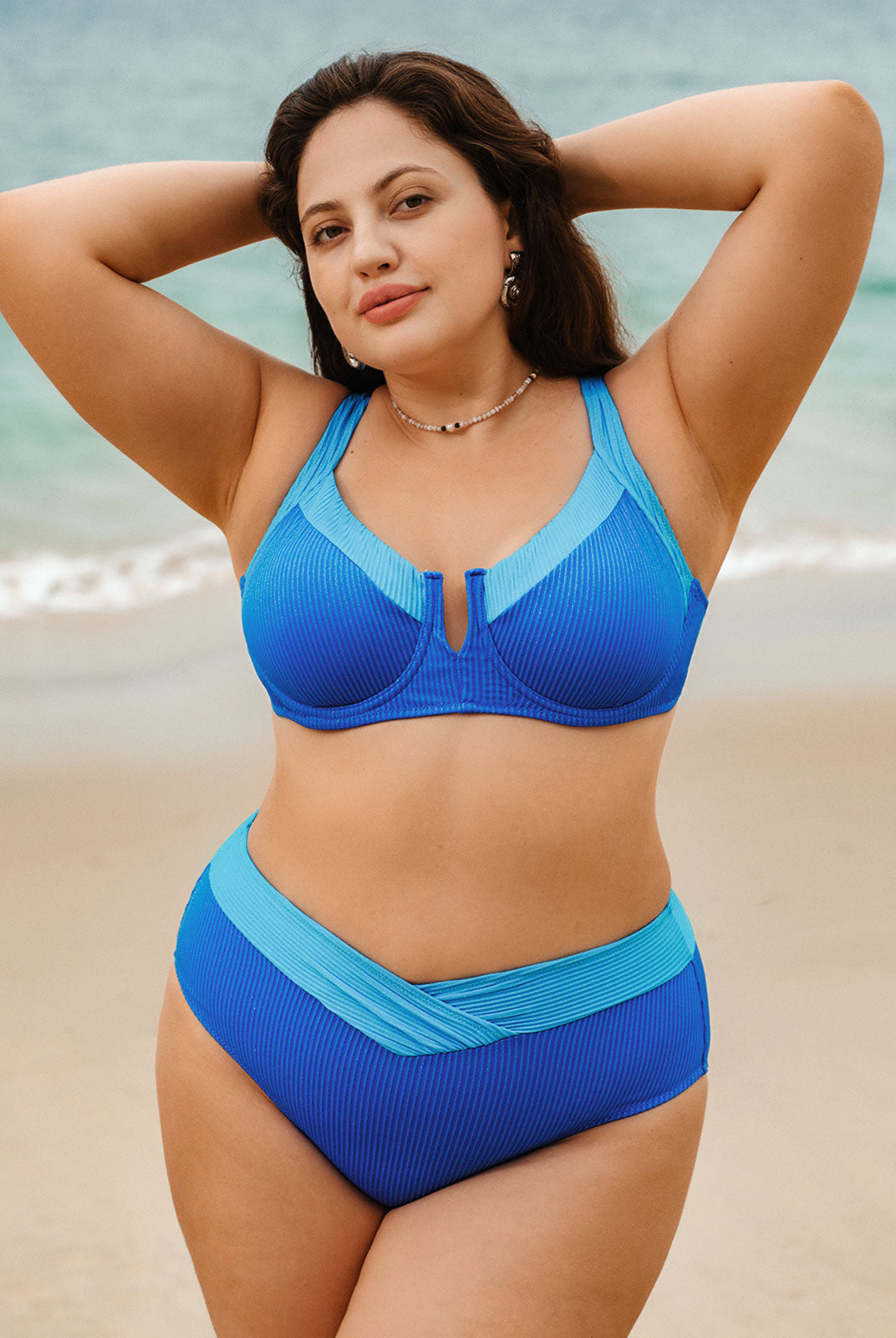 Women Knitted Polyester Blended Bikini Bottoms Sustainable Plus Size Bikinis - BERLOOK